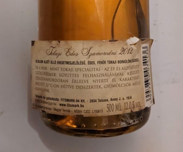 Tokaji Szomorodni 2012 Fehérbor - Image 2